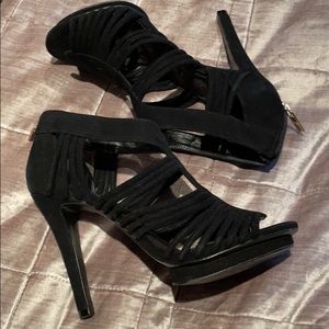 Tory BURCH Suede Platform Cage Heels